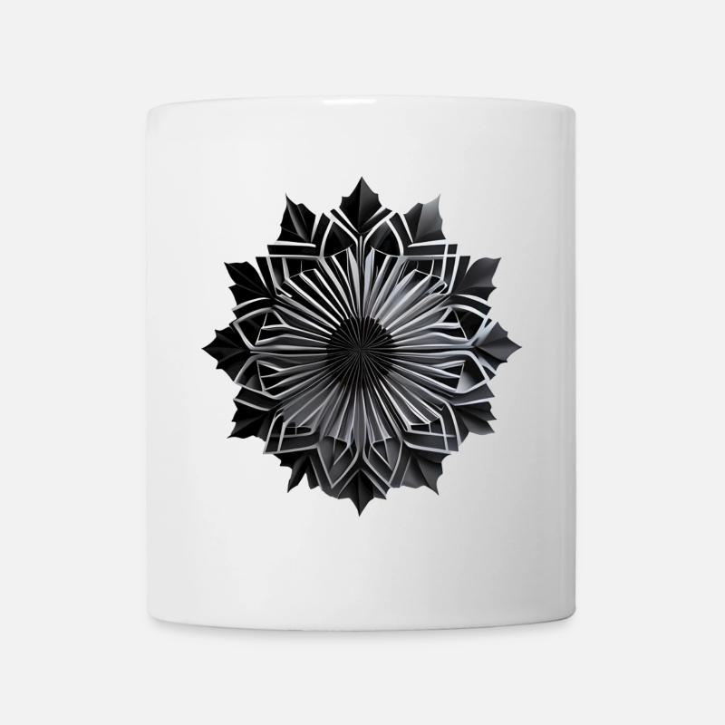 Black Origami Star - Mug - white