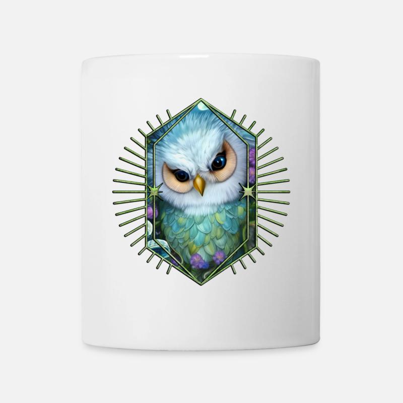 Hibou mignon les oiseaux de la nuit - Mug blanc - blanc