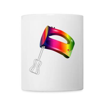 Mélangeur à main aux couleurs colorées de l’arc-en-ciel - Mug blanc - blanc - Devant