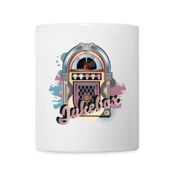 Jukebox au look graffiti rétro avec lettrage - Mug blanc - blanc - Devant