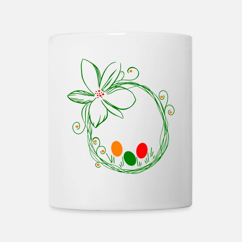 Osternest mit Ostereier - Tasse - Weiß