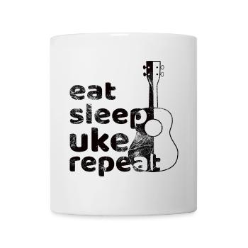 Mangez dormir UKE répéter! noir - Mug blanc - blanc - Devant