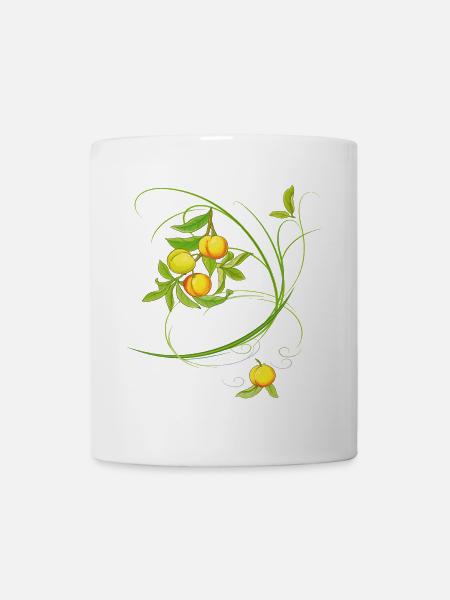 Pfirsiche, Obst - Tasse - Weiß