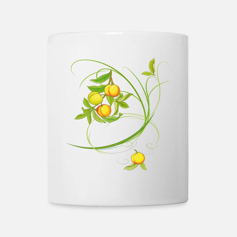 Pfirsiche, Obst - Tasse - Weiß