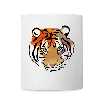 Faszinierender Tigerporträt mit abstrakten Linien - Tasse - Weiß - Vorne