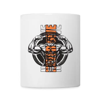 Strength Muscle Silhouette body never give up Fitness - Mug - white - Front