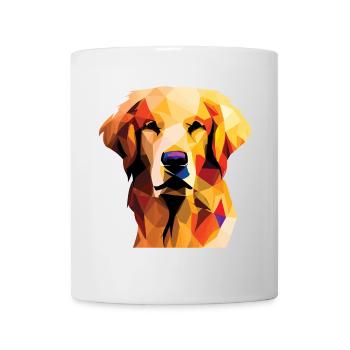 Golden Retriever Hund Polygon - Tasse - Weiß - Vorne