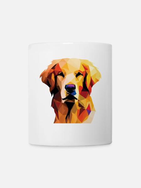 Golden Retriever Hund Polygon - Tasse - Weiß