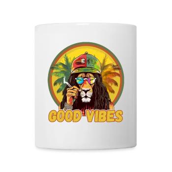 Rasta Lion Good Vibes - Mug blanc - blanc - Devant