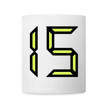 15 ANS. 15. 15e ANNIVERSAIRE. ANNIVERSAIRE 15 ANS. - Mug blanc - blanc - Devant