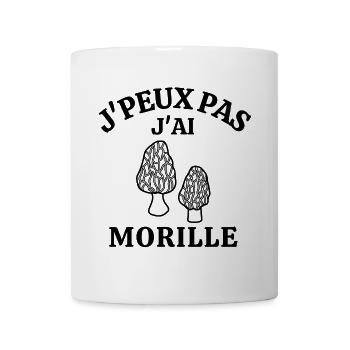 morille, ramasser des champignons, champignon - Mug blanc - blanc - Devant