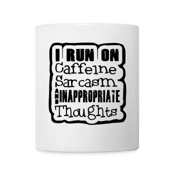 Ich liebe Koffein, Sarkasmus, seltsame Gedanken # - Tasse - Weiß - Vorne