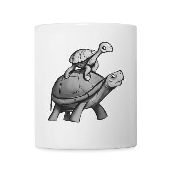 Promenades en tortue - Mug blanc - blanc - Devant