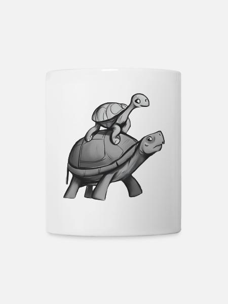 Promenades en tortue - Mug blanc - blanc