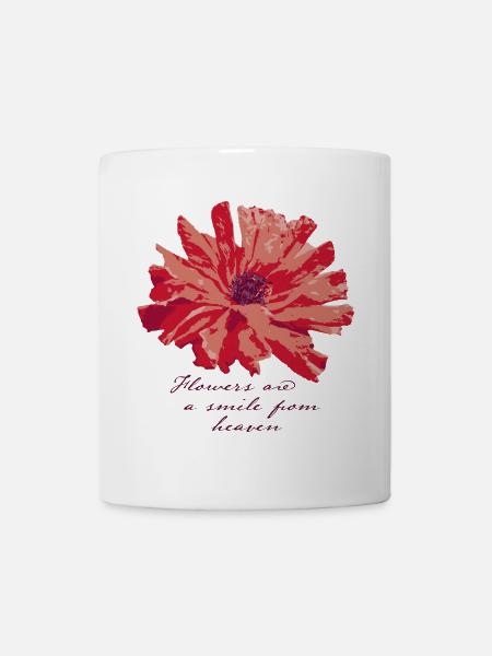 Les fleurs sont un sourire du ciel - Mug blanc - blanc