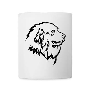 Pyrenean Mountain Dog Head "Black Edition" - Mug - white - Front