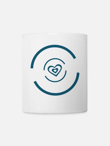 blaues Herz Valentinstag Geschenk - Tasse - Weiß