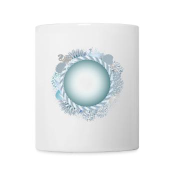 maritime frame with rope and coral reef look - Mug - white - Front