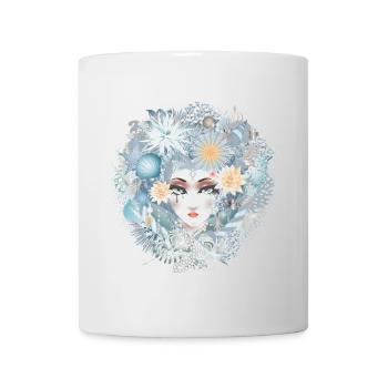 Portrait de sirène dans des couleurs pastel froides - Mug blanc - blanc - Devant