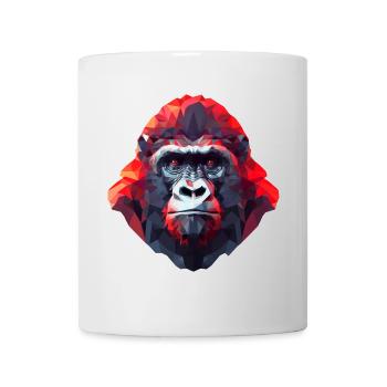 Polygonal Gorilla Portrait - Modern Art - Mug - white - Front