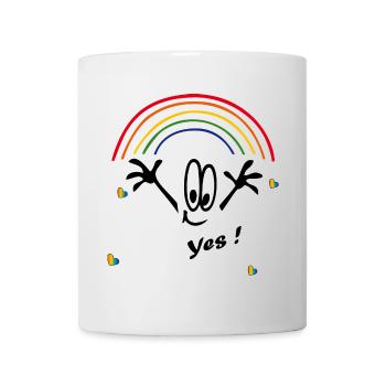 yes, rainbow colors, rainbow - Mug - white - Front