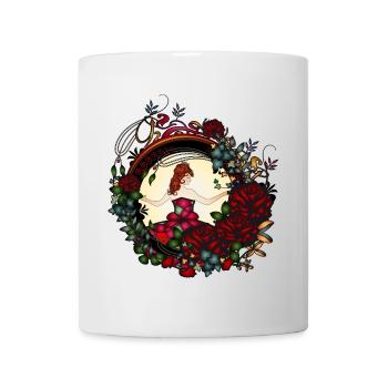 Princesse dans la roseraie au look Art Nouveau - Mug blanc - blanc - Devant