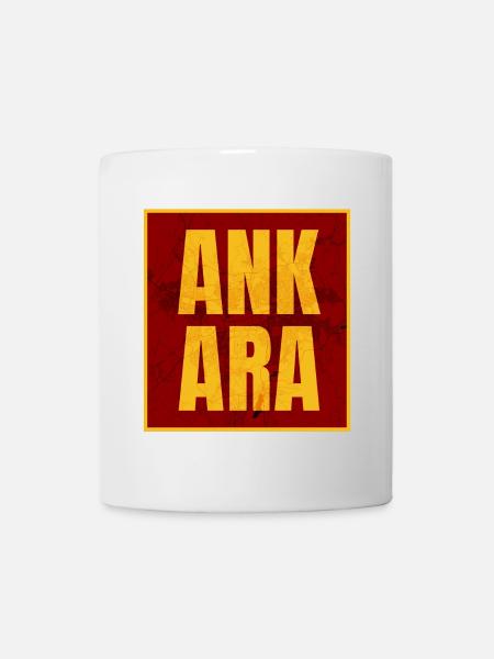 Ankara Großbuchstaben Gelb Rot - Tasse - Weiß
