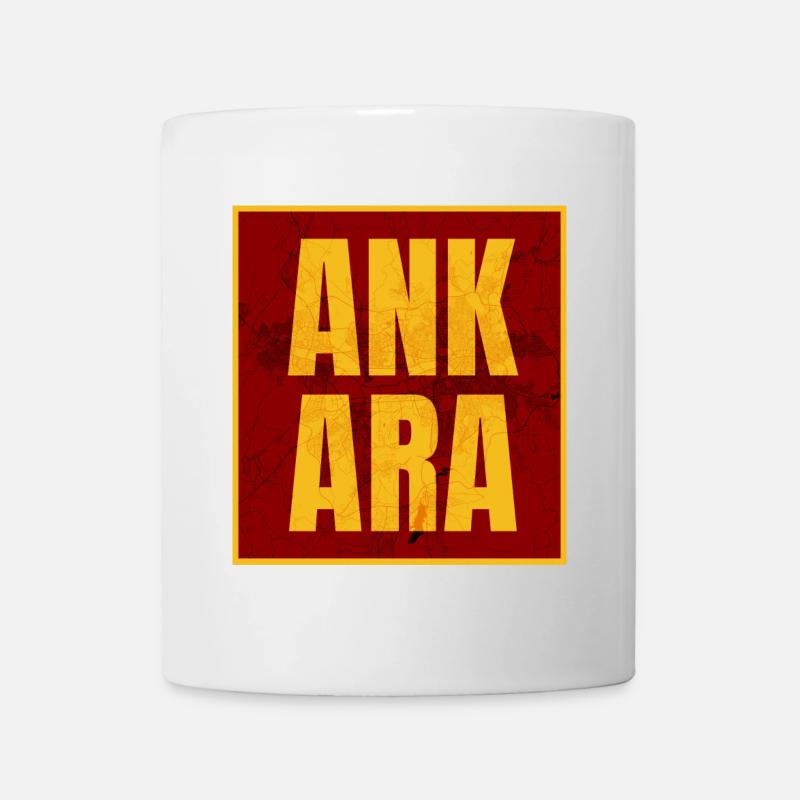 Ankara Großbuchstaben Gelb Rot - Tasse - Weiß