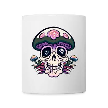 Skull n Shrooms Pilz Totenkopf Motiv - Tasse - Weiß - Vorne