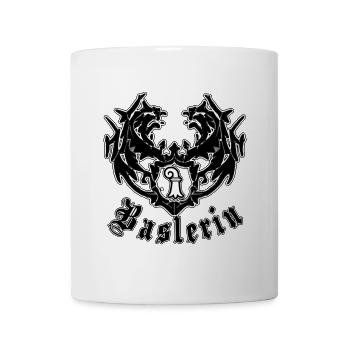 Wappen im Schwarzmetall-Stil: Baslerin - Tasse - Weiß - Vorne
