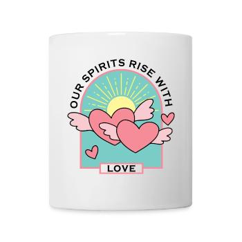 Our Spirits Rise With Love - Cute Love Hearts - Mug - white - Front