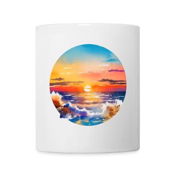 Sonnenuntergang über dem Meer - Tasse - Weiß - Vorne