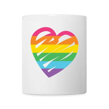 LGBTQ-Regenbogenherz - Tasse - Weiß - Vorne