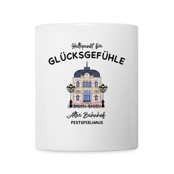 Baden- Baden,, Lichtspielhaus Alter Bahnhof, Glück - Tasse - Weiß - Vorne