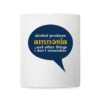 Alcohol produces amnesia - Mug - white - Front
