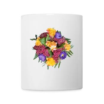 Yellow-Purple Rose Bouquet Mix - Mug - white - Front