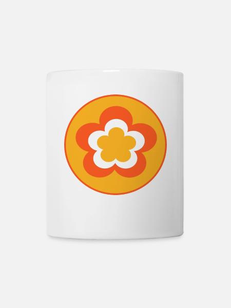 70er Jahre Blume Muster - Tasse - Weiß