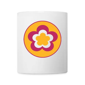 des années 70 fleur motif rétro Hippie fleurs pouvoir - Mug blanc - blanc - Devant