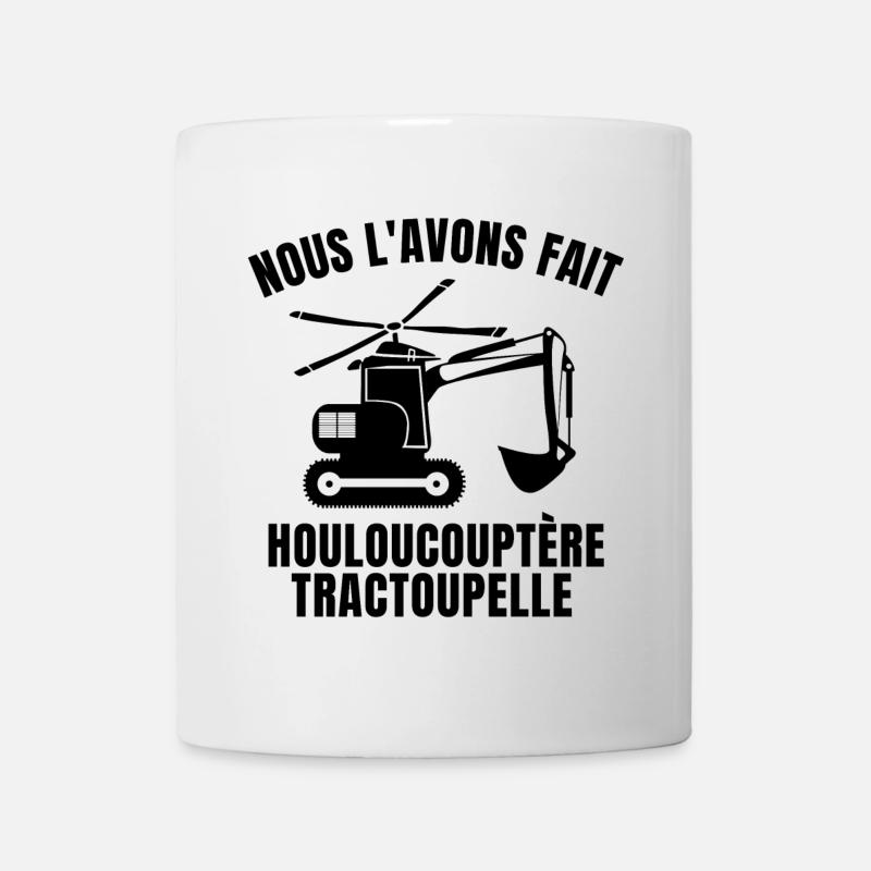 tractopelle, pelleteuse, chef de chantier - Mug blanc - blanc