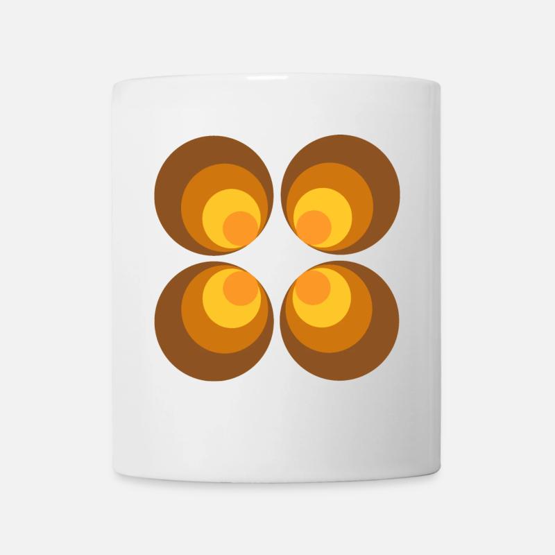 70er Jahre Blume Muster Retro - Tasse - Weiß