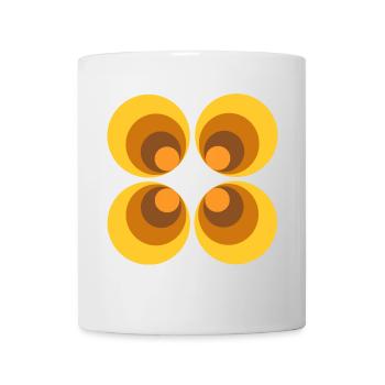 des années 70 motif fleur rétro - Mug blanc - blanc - Devant