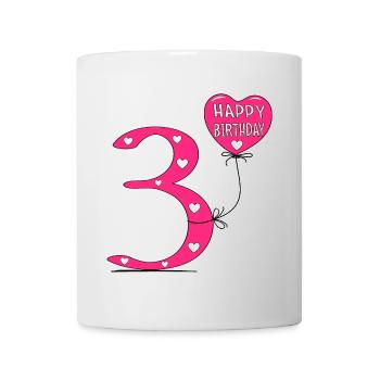 3 Anniversaire Joyeux anniversaire - Mug blanc - blanc - Devant
