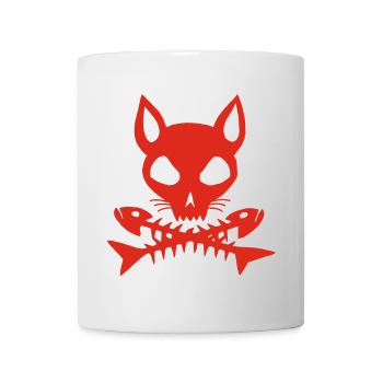 Red cat skull - Mug - white - Front