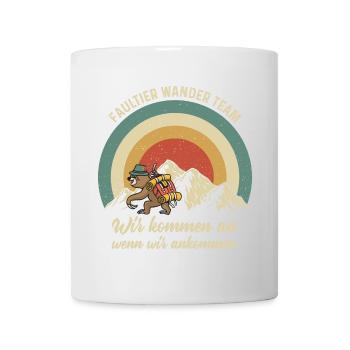 Wandern Faultier - Tasse - Weiß - Vorne