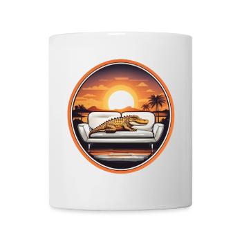 Alligator auf Sofa - Tasse - Weiß - Vorne
