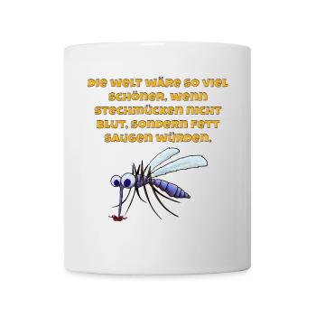 Stechmücke Fett-Satire - Tasse - Weiß - Vorne