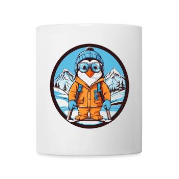 Cute penguin in winter coat - Mug - white - Front