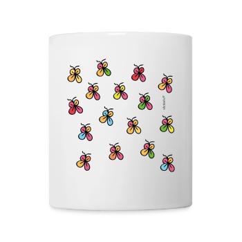 Neon Butterflies in Black Outline - Mug - white - Front