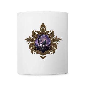 Une fée et un loup noir - Mug blanc - blanc - Devant