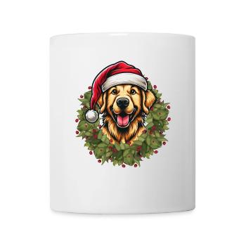 Golden Retriever zu Weihnachten 🎄 - Tasse - Weiß - Vorne